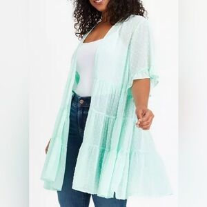 Torrid clip dot tiered ruffle kimono fairy whimsy romantic Cottagecore trendy